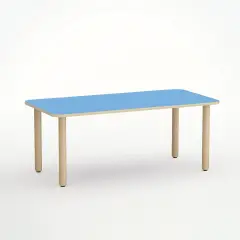 Tavolo Forma Rettangolare H 52 Cm - Misura 2 - Blu Orizzonte Per Scuola Dell'infanzia - Conforme CAM