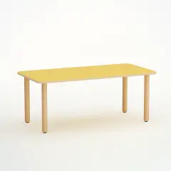 Tavolo Forma Rettangolare H 55 Cm - Misura 3 - Giallo Per Scuola Primaria - Conforme CAM