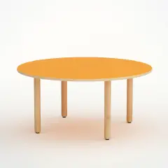Tavolo Onda Circolare H 55 Cm - Misura 3 - Arancio Per Scuola Primaria - Conforme CAM
