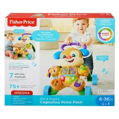 Fisher Price Cagnolino Primi Passi Spingibile Giocattolo Elettronico Educativo con Musica e Suoni