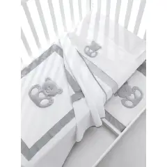 SET LENZUOLA LETTO 3 PEZZI BIANCO GRIGIOCOLL. CHARLY