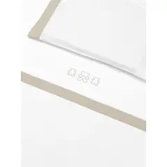 Set Lenzuola Letto 3 Pezzi Bianco Tortora Coll. Molly