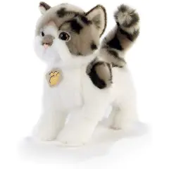 Peluche Gatto Bianco/Grigio Syberit 28 cm.