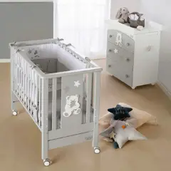 INSIEME KIT GRIGIO LETTO BAGNETTO E TESSILE 5 PZ