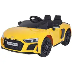 Auto Elettrica Per Bambini Audi R8 Spyder Giallo Vegas Con Radiocomando 2,4 Ghz