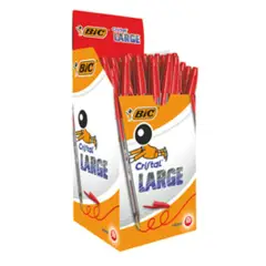 Penna Bic Cristal Large – Punta 1.6 mm, Inchiostro Rosso