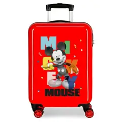 Disney Mickey Party Rosso Trolley Da Cabina Abs 55cm 4 Ruote