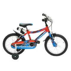 Bici per Bambini 4-7 Anni Bicicletta 16 Pollici Hero Rosso Blu
