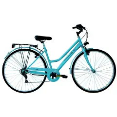Bici per Adulti Bicicletta 28 Pollici Donna City Bike Azzurro