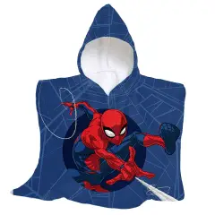 Hermet Spiderman Poncho In Spugna 100 % Cotone Cm 60x60