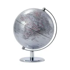 Mappamondo Lunar Silver – Diametro 20 cm / Altezza 27 cm
