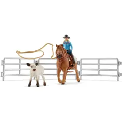 Schleich Cavallo da Rodeo con Cowgirl e Vitello