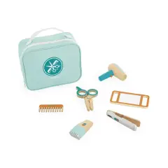 Valigetta del Parrucchiere, 6 Accessori in Legno