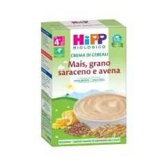 Hipp Crema Bio Mais, Grano Saraceno e Avena 200 g – Pappa Biologica