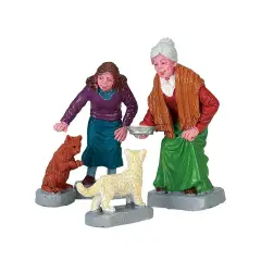 Statuetta Crema per Gattino Set di 4 Pezzi
