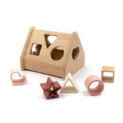 Bamboom Casetta Puzzle in Legno Rosa – Gioco Educativo e Sostenibile per Bambini