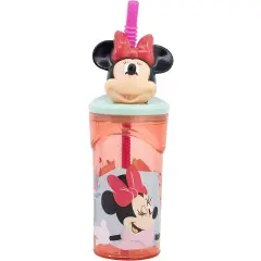 Minnie Bicchiere con Cannuccia 3D Tritan ml. 360