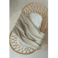 Coperta Lettino 140x100 Wrinkled + Spugna Peluche Oyster Grey