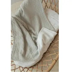 Coperta Culla 100x75 Honey in Bambù Organico + Spugna Peluche – Oyster Grey