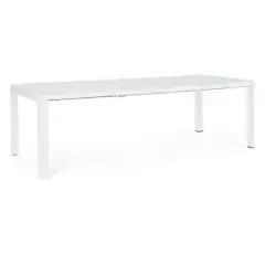 Tavolo Allungabile Kiplin 180-240×100 Bianco In Alluminio