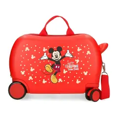 Mickey Best Friends Trolley Cavalcabile Abs 4 Ruote 45 Cm Rosso