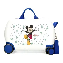 Mickey Best Friends Trolley Cavalcabile Abs 4 Ruote 45 Cm Bianco