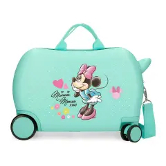 Minnie Imagine Trolley Cavalcabile Abs 4 Ruote 45 Cm Verde Acqua