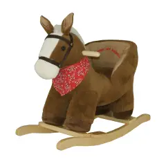 Cavalluccio a Dondolo in Morbido Peluche Cavalcabile per i Bambini Più Piccoli