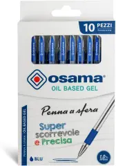 Penna a Sfera OBG con Cappuccio, Tratto 1 mm. - Blister 10 Penne Blu