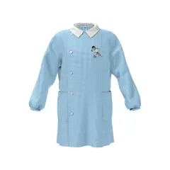 Grembiule Bambino Asilo 4043 Quadrettato Azzurro 4 Anni