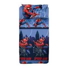 Set Lenzuolo Letto Singolo Spiderman Blu - 100% Cotone