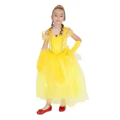 Costume Principessa Gialla per Bambine - Taglia S - 7/8 Anni
