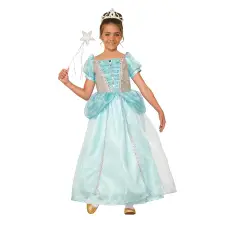 Costume Principessa Turchese per Bambine - Taglia S - 7/8 Anni