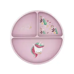 Piatto Con Ventosa In Silicone - Unicorno Sparkly