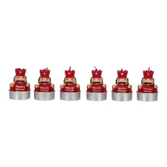 Set di 6 Portacandele Schiaccianoci per Natale