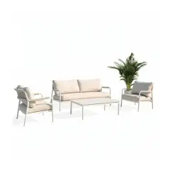 Salotto da Giardino Bellagio Alluminio Bianco 5 posti Salmar