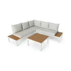 Salotto Vieste Lounge Angolare Bianco In Alluminio Salmar