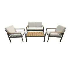 Salottino Otranto 4 Posti Brown In Alluminio Salmar