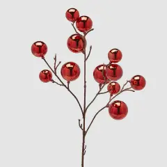 Ramo Natalizio con Palline Rosse 53cm PalleMix EDG Decorazione