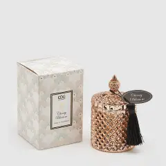 Natale Candela con vetro+nappa H14 D8 B9 Cherry Blossom