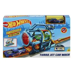 Hot Wheels Turbo Jet Car Wash Playset con Veicolo