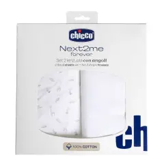Set Lenzuola con Angoli in Cotone per Next2Me Forever - Cloud