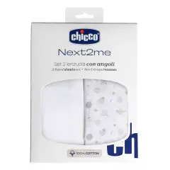 Set Lenzuola con Angoli in Cotone per Next2Me - Confetti