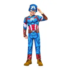 Costume Capitan America Black Line - Taglia S - 7/8 Anni