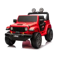 Jeep Wrangler Rubicon Auto Elettrica, Licenza Ufficiale, Telecomando e Luci LED, Rosso