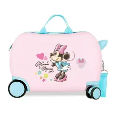 Minnie Imagine Trolley Da Viaggio Cavalcabile Abs 4 Ruote Rosa