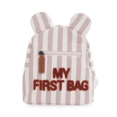 Childhome My First Bag Zaino Bambini Stripes Nude/Terracotta