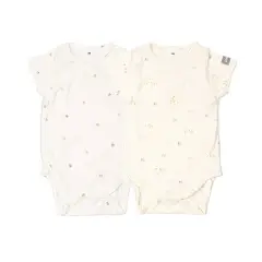Body Maniche Corte Print Animals Mix - Taglia 12-18 Mesi- 2 Pezzi Rosa e Bianco