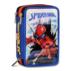 Astuccio Spider-man Back To Climbing 3 Zip Completo 44 Pezzi