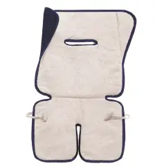 Materassino per Passeggino Double Face Blu in Spugna Ricamata